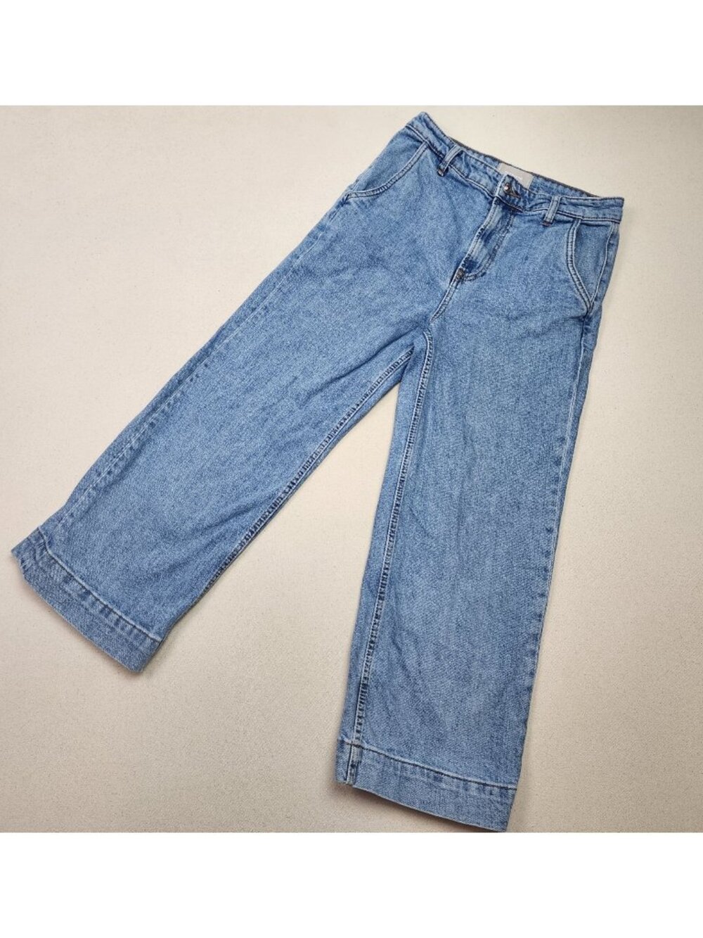 Everlane Women's The Wide Leg Light Wash Ankle Blue Jeans Sz 28/24